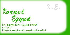 kornel egyud business card