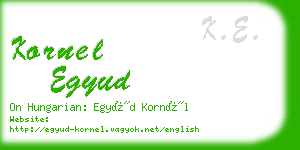 kornel egyud business card